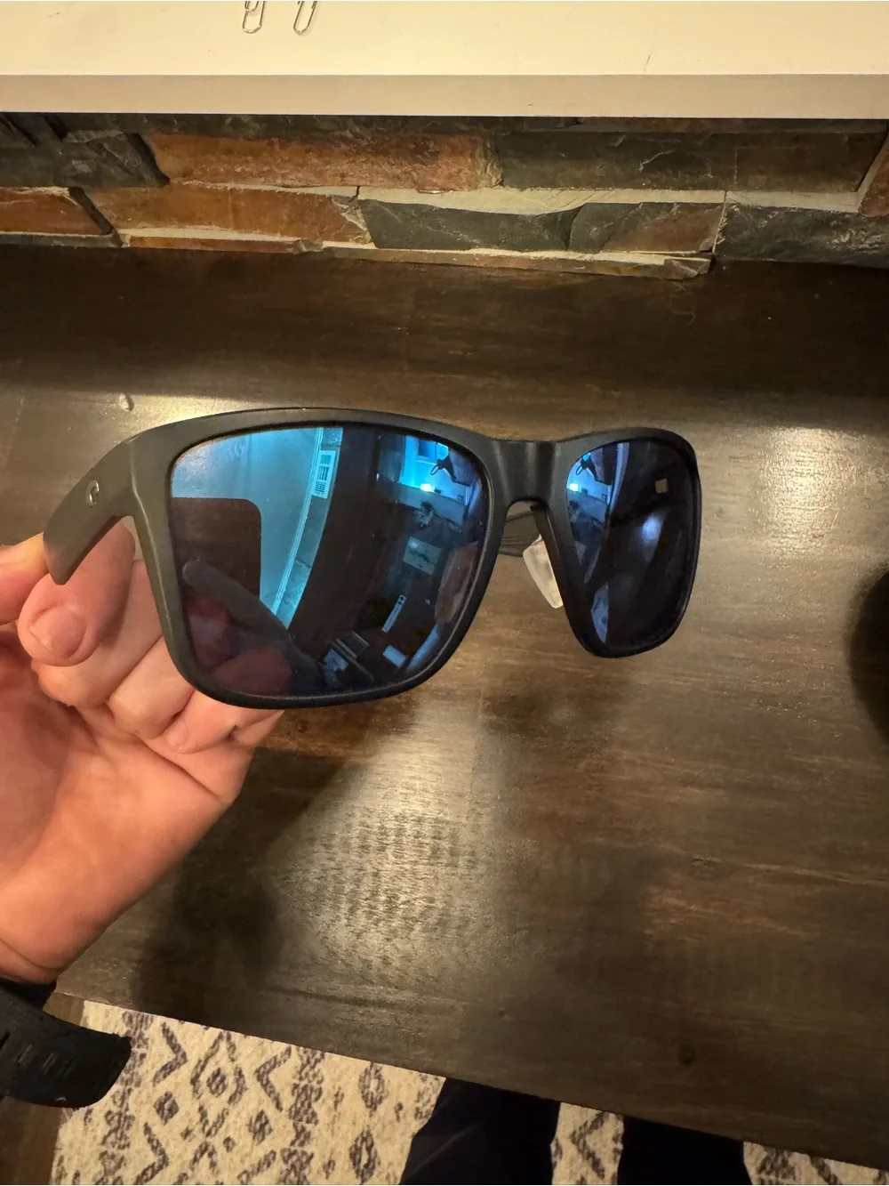 Costa Los Alijos Sunglasses with Blue 580G Mirrored Lenses and Black Matte Frame